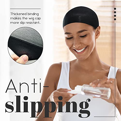 Bonnets de perruque noirs en nylon pour sécuriser vos coiffures | Pack de 24
