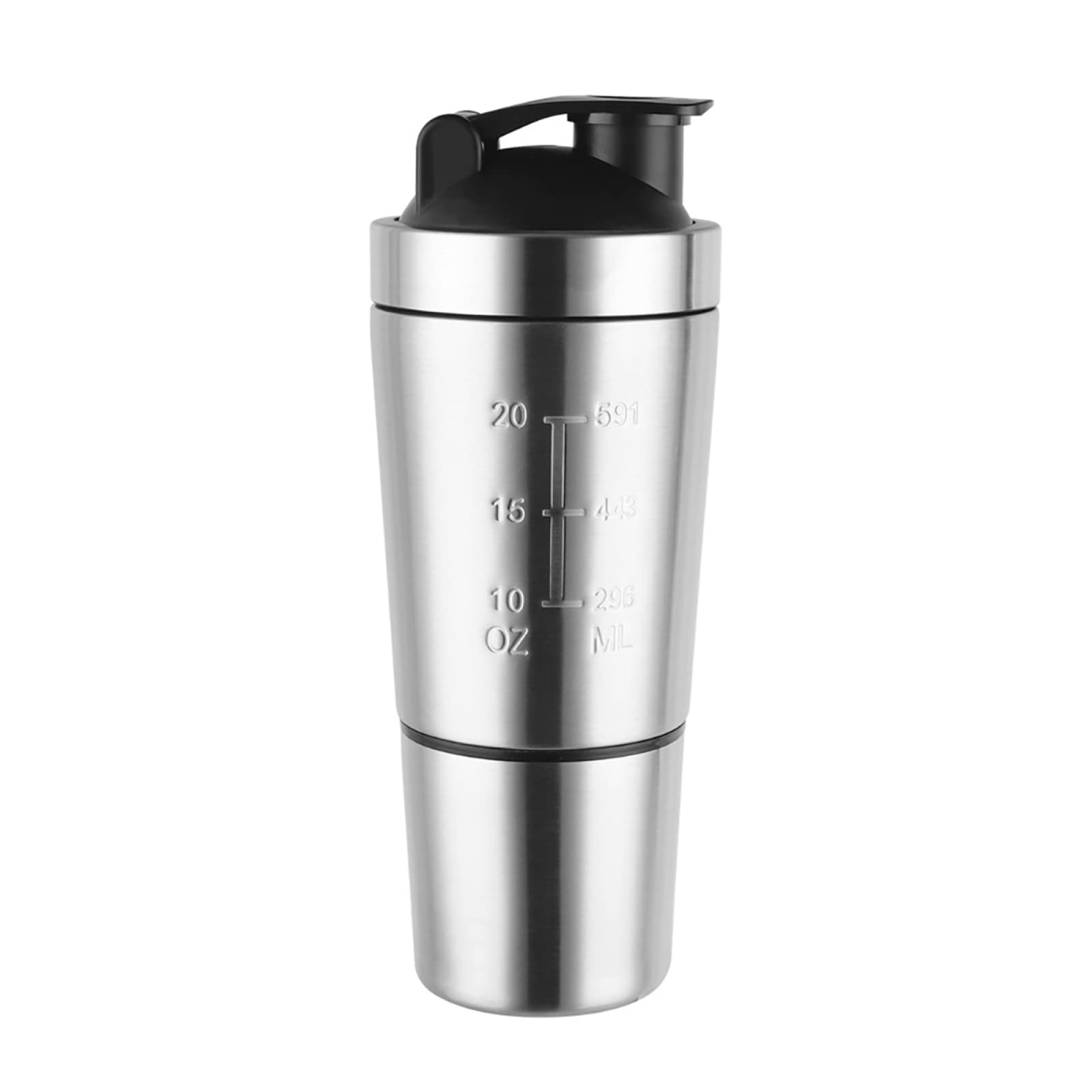 Protein-Shaker-Flasche, Protein Shaker Becher Mit Shaker Kugel, Protein-Shake-Flasche, Fitnessstudio Flasche, Smoothie Shaker, Wiederverwendbar, Fitnessstudio-Wasserflasche, Farbe: 600 Ml + 200 Ml