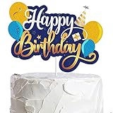 Happy Birthday Cake Topper Dark Blue Gold Colorful Glitter Birthday Party Decorations Backdrop Large Happy Birthday It's My Birthday Balloon Gift Party Indoor Outdoor Decorations Supplies