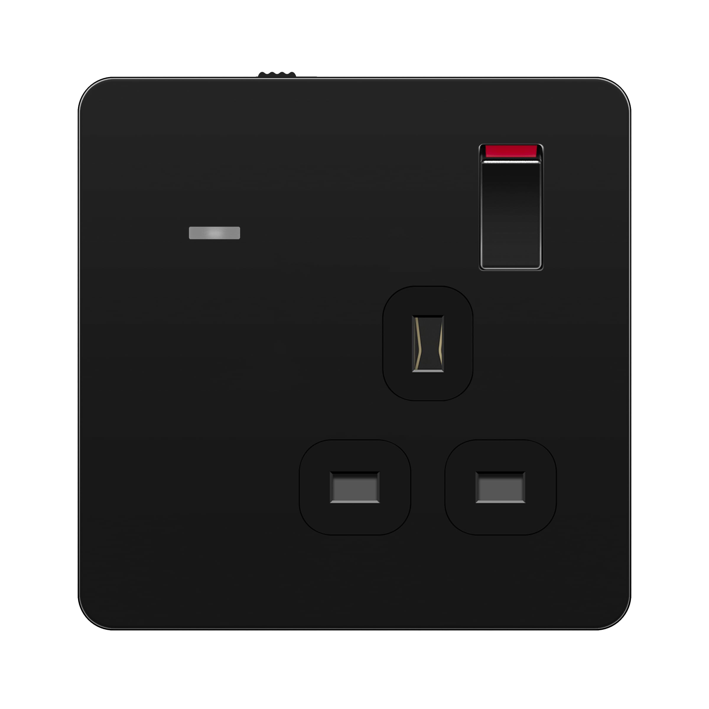 LIDER 1-Gang Switched 13A Socket with LED Guide Light, Daylight Sensor, Soft White 3000K, Low Energy Night Light, Adjustable Light Control, UKCA Certified, Black (Use a 35mm-deep back box)