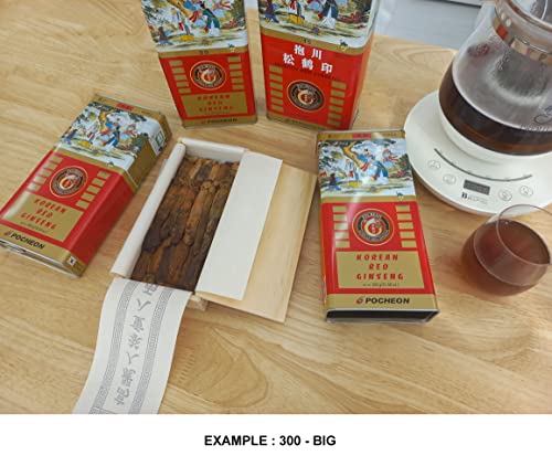 Pocheon 300G Korean Canned Dried Panax Red Ginseng 6 Years Cut Grade 300-Small (34 Roots), Natural Immune Support #TOP5
