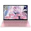 Laptop Estudiantil FHD de 15.6″ Rosa, 16GB DDR4 RAM 512GB PCIe SSD, Computadora Portátil con Teclado Retroiluminado, Apertura de 180°, Lector de Huellas Dactilares, Batería de 6000mAh, Cámara Web