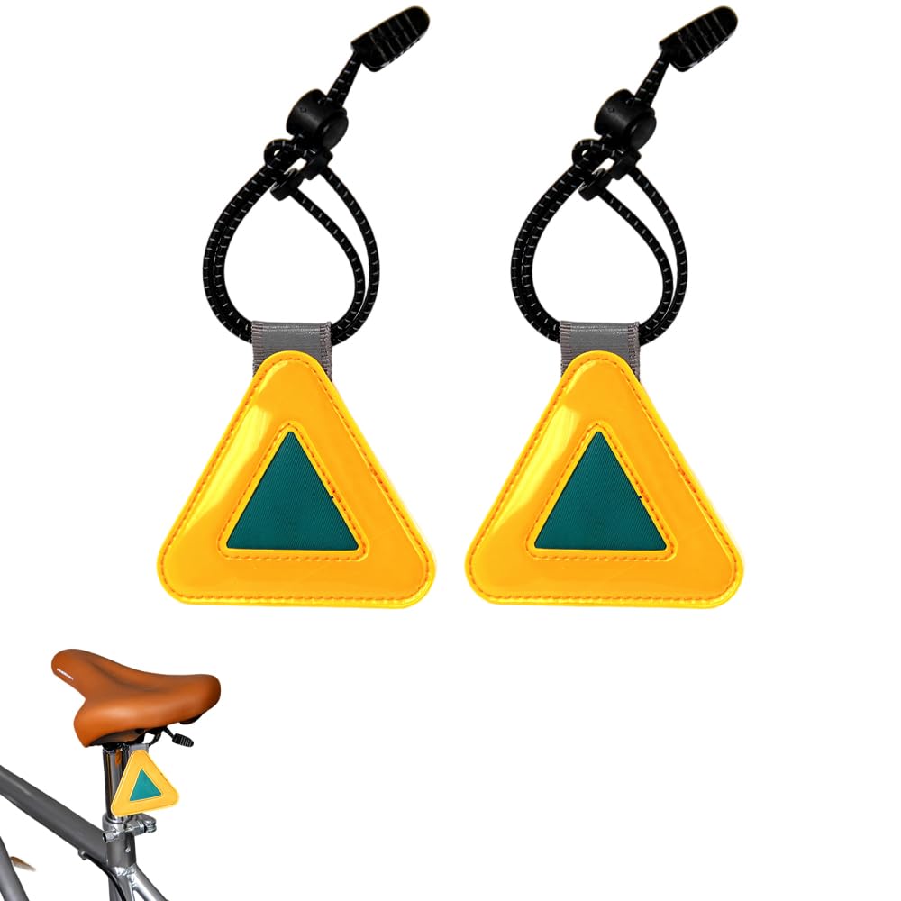 CARPJZ 2Pcs Bicycle Rear Reflector, High Visibility Reflective Bike Sign for Night Cycling Running Backpack Dog Collar