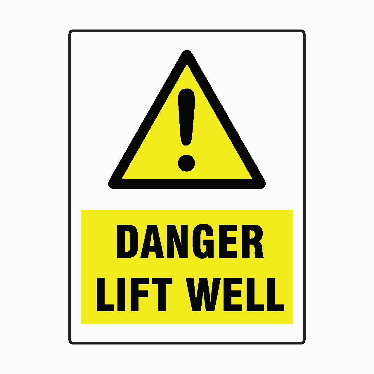 DANGER LIFT WELL Sign Workplace Metal Tin Sign 8 x 12 inch for Industrial & Commercial Series