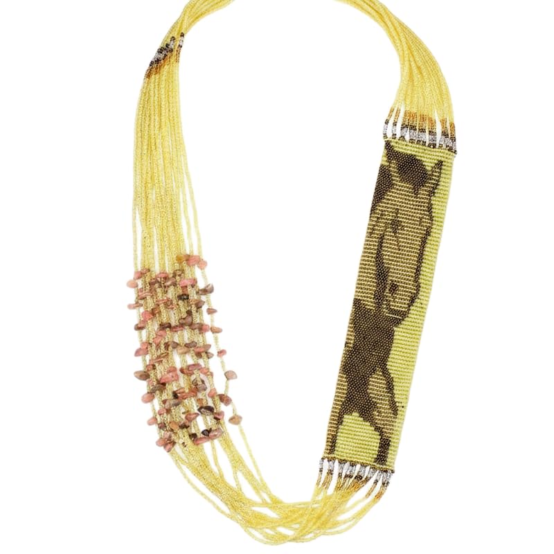 Collier ukrainien Gerdan fait main en perles de rocaille avec motif cheval LK_UKRN_0912