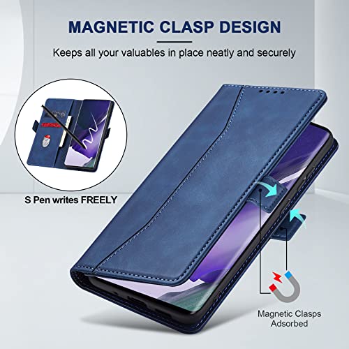 Image of Jasonyu Flip Wallet Case for Samsung Galaxy Note 20 Ultra,Blue