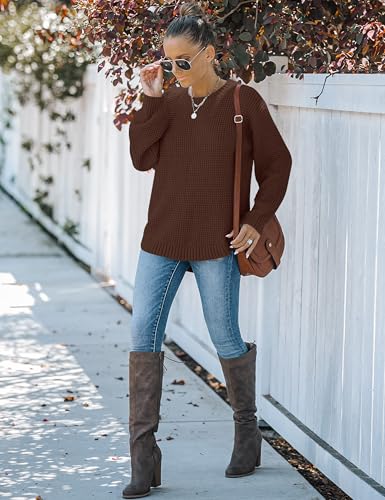 Image of MEROKEETY Women's Fall Long Sleeve Waffle Knit Oversized Sweater