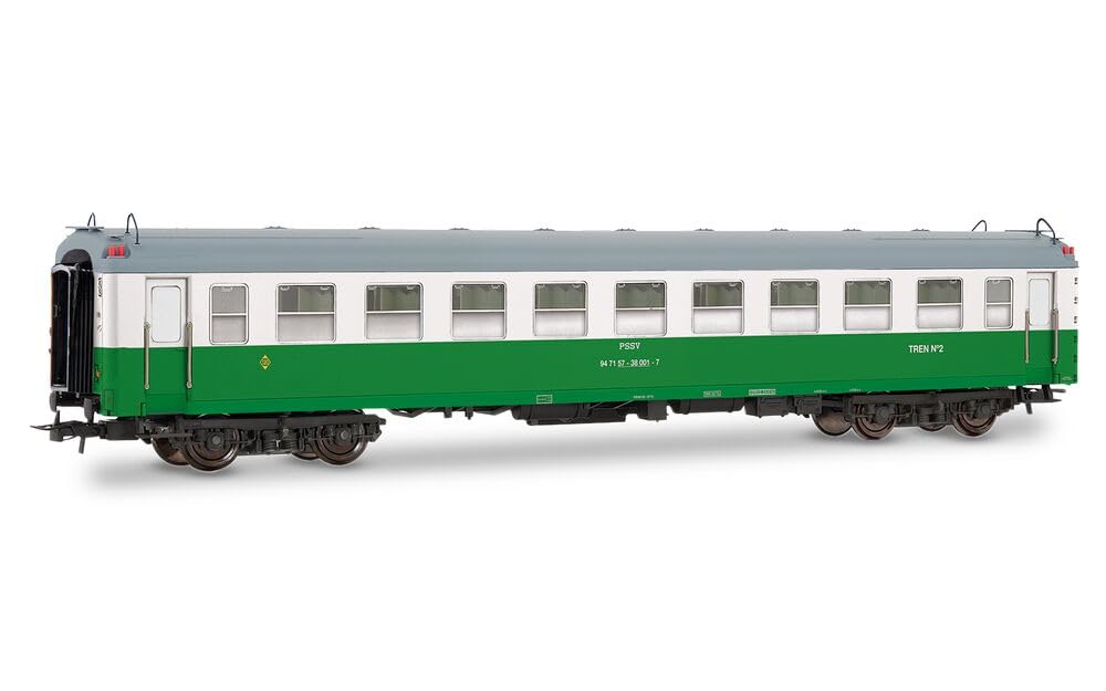 Electrotren HE4032 RENFE, PPSV Coach, Herbicida Green-White Livery, ep. VI Passenger Coaches