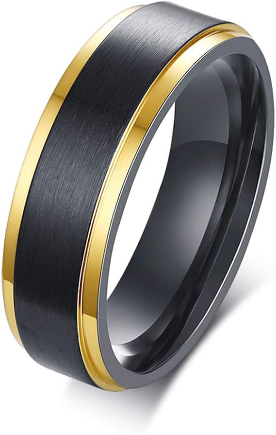 Amazon Rockyu ジュエリー ブランド 指輪 メンズ おしゃれ ステンレス リング アレルギー対応 ゴールド シンプル ブラック 指輪 結婚指輪 婚約指輪 21号 セレブ 結婚式 プレゼント リング 通販