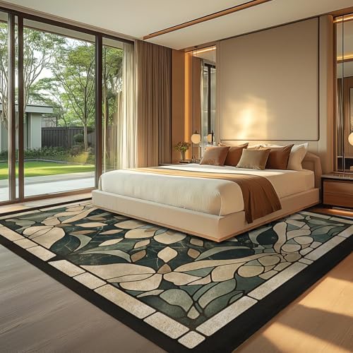 Tapis fleurs de style ethnique moderne lavable 150 x 210 cm - 7