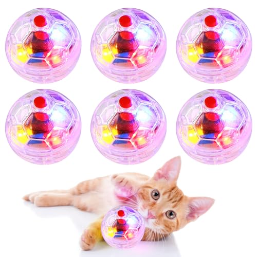 Geisterjagd-Bewegungsbälle, 6 Stück Geisterjagd Katzenkugel Bewegung Bälle, Jagd Bewegung Light Up Balls, Haustierspielzeug, Katzenball, Berührungsaktiviert, Blinkend, Paranormale Ausrüstung
