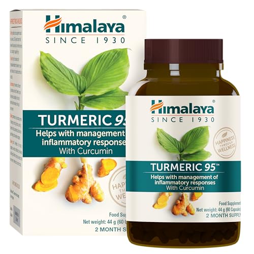 Himalaya Cúrcuma 95 Suplemento con Curcumina/Curcuminoides, Apoya el Sistema Inmunológico, Resistencia a las Alergias, 600 mg, Vegano, Sin Gluten, 60 Cápsulas