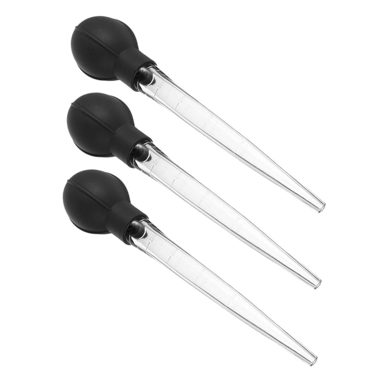 Juego De 3 Pipetas Cuentagotas Grandes Con Escala, De Plástico Negro Gris, Medidor De Líquidos Para Cocina y Repostería, Gotero De Para Aceite y Hornear
