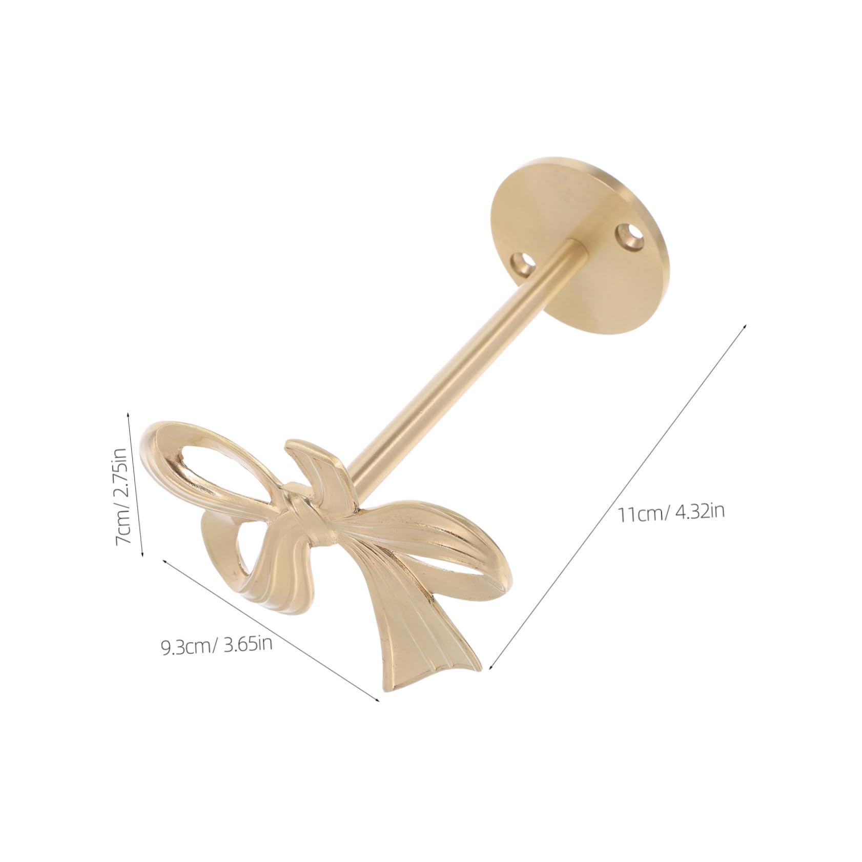 VICASKY Bow Brass Curtain Holdbacks Wall Mounted Bowknot Hooks for Drapery Tiebacks and Hat Organizer Metal Holders for Bedroom Living Office Decoration