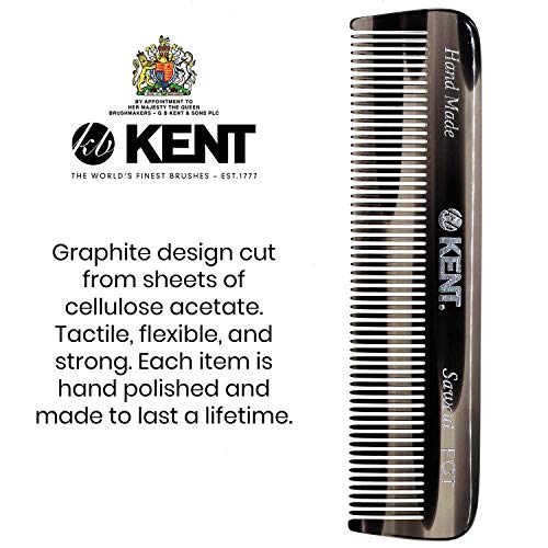 Kent A Fot Handmade Pocket Comb For Men, Women And Kids, All Fine Tooth Hair Comb Straightener For Everyday Grooming And Styling Hair, Beard And Mustache, Saw Cut And Hand Polished, Made In England #TOP3