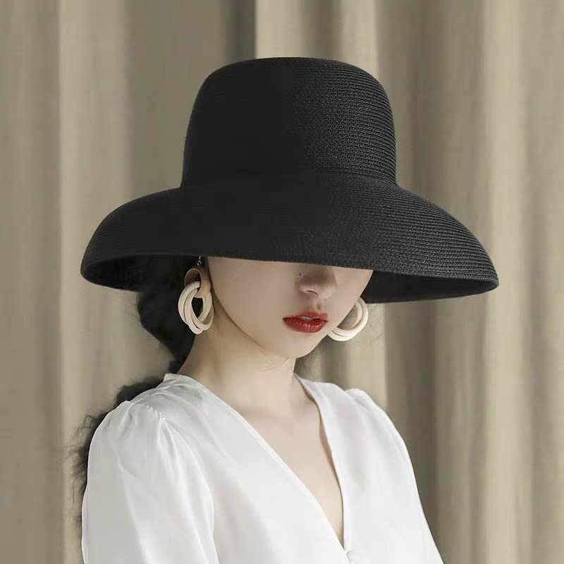 Sombrero de paja vintage Hepburn para mujer miniatura 3