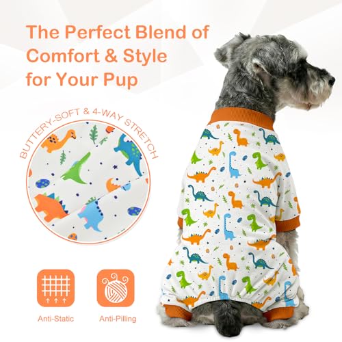 Pyjama pour chien extensible 4 sens ultra doux imprimé dinosaure