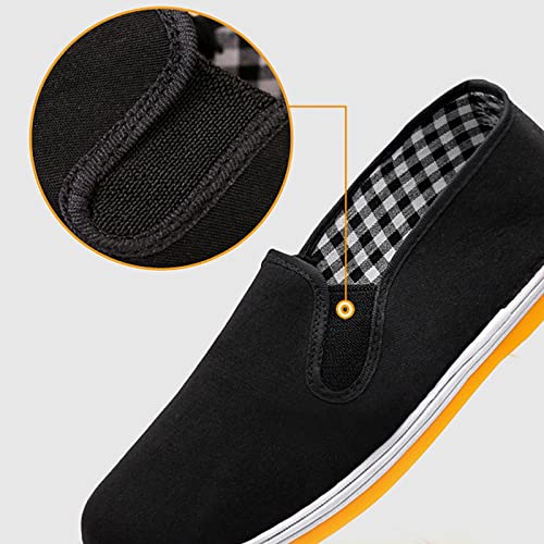 Mens Slip-On Chinese Style Kung Fu Tai Chi Old Beijing Martial Arts Shoes, Non Slip Breathable Canvas Martial Rubber Sole Casual Shoes, for Your Daily Activities Around The House4