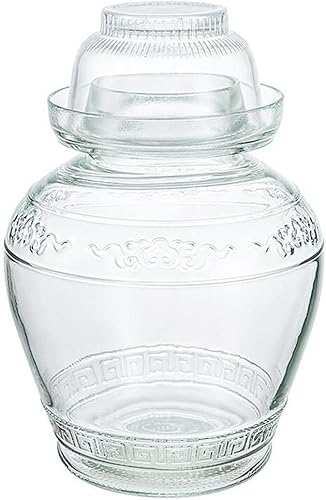 Aosnttol Tarro de vidrio con tapa, tarro de pepinillo, jarra de fermentación de boca ancha de 2.5 L para hacer pepinillos, Kimchi, Chucrut, Kombucha