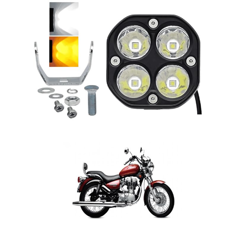 LOVMOTO Universal Squire Led Driving Fog Lights White Yellow Double Color Pod Light Square 3Inch 30watt White Amber Bumper Light For all tyre Vehicle (1pc) Comfortable With Ele-ntra Tw-in Sp-ark