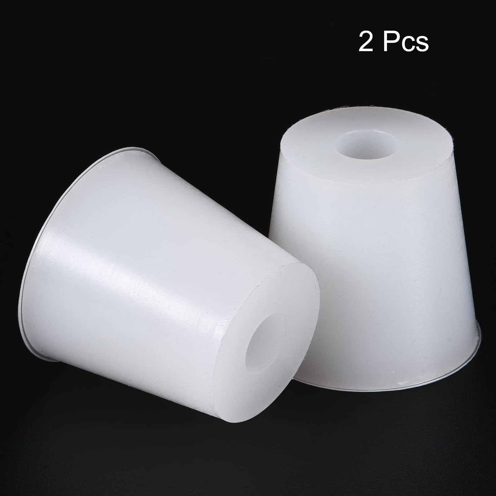 TOP-VIGOR 2Pcs Rubber Tapered Plug, 24mm to 28mm Drilled Silicone Stopper - Image 3
