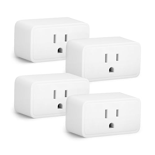 Amazon Basics Smart Plug, Matter Compatible, Compatible with Amazon Alexa, Google Home, Apple HomeKit, 2.4 GHz Wi-Fi only, White, 4-Pack - 4-Pack
