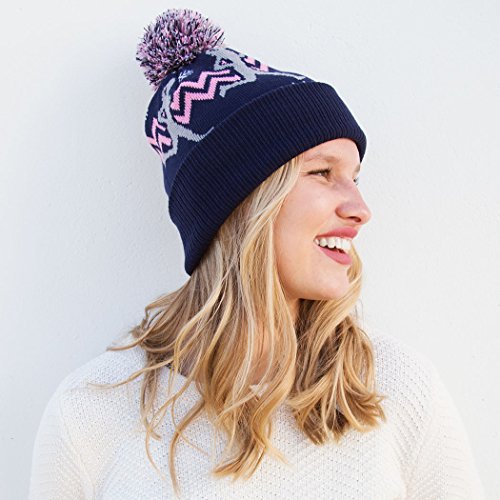 Gone For a Run Girl Runner Pom Pom Beanie Hat | Running Hats Pink3