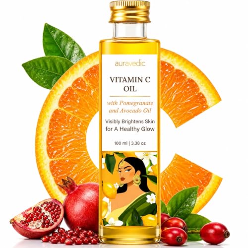 Auravedic Vitamin C Face Oil | with Rosehip, Avocado and Vitamin E | Natural & Organic Skin...