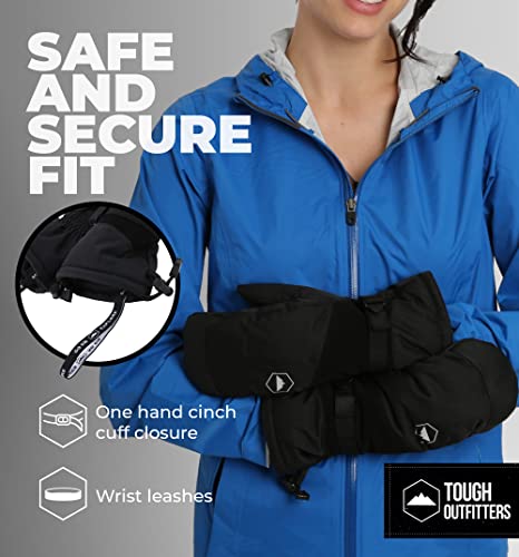 image for Tough Outdoors Winter Ski Mittens for Men & Women - Warm Adult Snow Mi