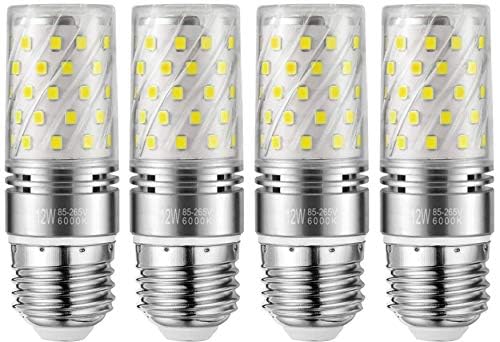 4�� 12W LED �R�[�����C�g�d�� �R�[�����C�g �����P�x 1200lm(���ⓔ100W����) E26���� 6000K�����F 85-265V �q�� �H�� �Ŕ� �V��Ɩ� (6000K-�����F)
