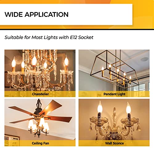 Hizashi LY-C32-4W-2700-90-C 90+ Cri Led Candelabra Bulb 40W Equivalent E12 Led Bulb Dimmable 2700K Soft Warm White, Chandelier Light Bulbs thumb #6