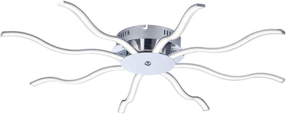 KosiLight - Ceiling Light Design LED 8 Light Star Chromed - Ziga - Silver/Chrome - 220/230V 50/60Hz - Metal and Aluminum - IP20 - A [Energy Class A]