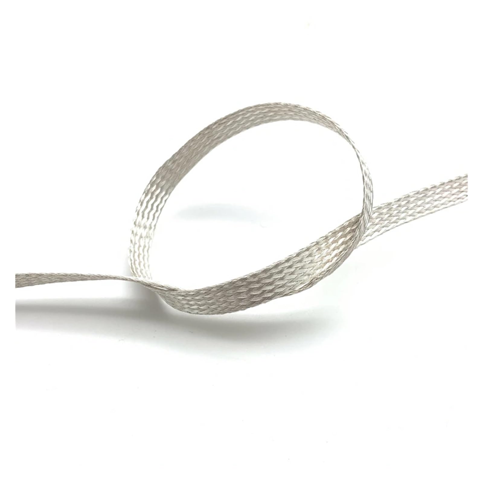 Manchon de Blindage en cuivre plaqué Argent 2 4 6 8 mm Filet tressé télescopique Fil Anti-interférence Manchons Anti-Ondes électromagnétiques(Width 10MM_5M)