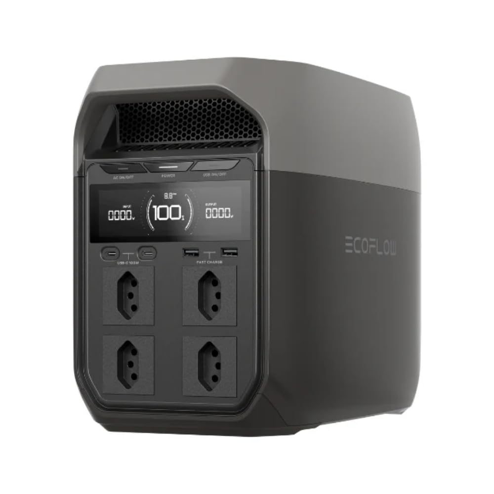 Estação de Energia Delta 3 Portátil 2200W e 1024Wh Integra 13 Conexões Ecoflow 220V