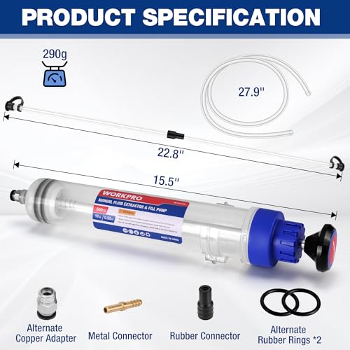 WORKPRO 500CC Manual Fluid Extractor