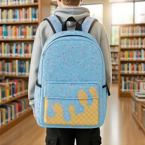 Lightweight a Ice Cream Kawaii Shoulder Backpack,Boy and girl ice cream drip backpacks,Cute with side pocketsBackpack (01)2