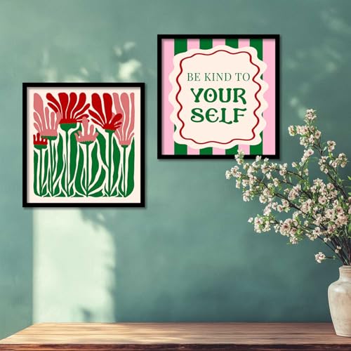 Image of HOTHOUSE wall framed posters motivational quotes decoration items posters with frame office Decor posters for Study room Wall Decor Digital Reprint Set of 2 (13X13 inch)