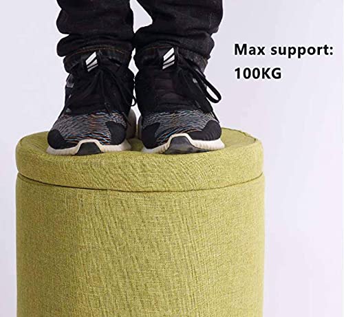 Repose-pieds en lin jaune compact pour optimiser un salon encombré - 6