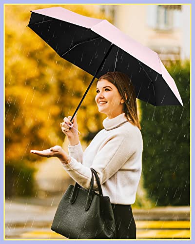 Fabbay 6 Pcs Mini Travel Umbrella For Purse Compact 8 Ribs Lightweight Tiny Folding Portable Umbrella Windproof Parasol With Uv Protection Pocket Umbrella For Sun And Rain Protection Girls Women #TOP5