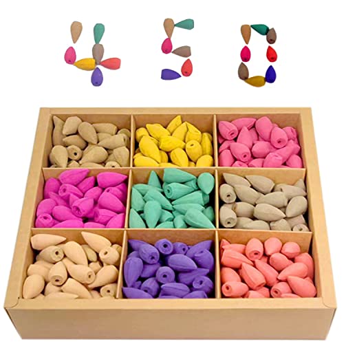450 Pcs Backflow Incense Cones 9 Kinds Incense Cones For Waterfall Incense Burner Natural Incense For Meditation Relax #TOP20