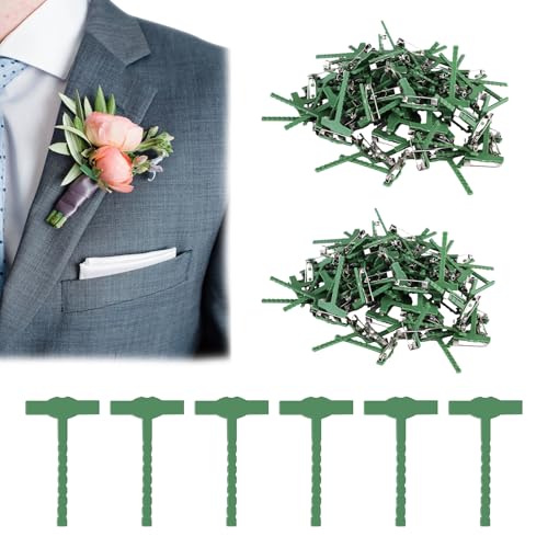 Lot de 200 épingles à boutonnière en forme de T en forme de T pour boutonnière et corsage en forme de T en forme de triangle en plastique - Fournitures...