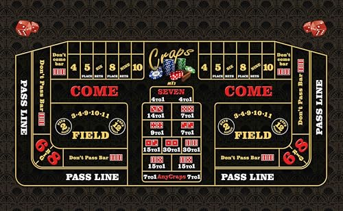 MTJ® Tapis de Craps 130 x 80 cm - Jersey néoprène - Fabriqué en France(VIP)