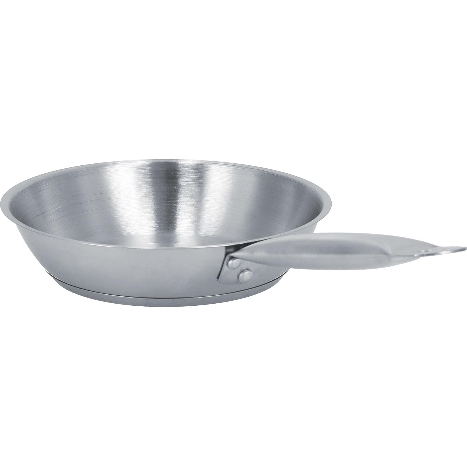 Poêle à frire en acier inoxydable 304 pour induction et four avec poignée rivetée 24cm