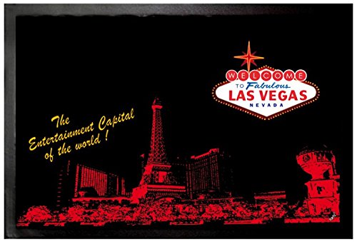 1art1 Las Vegas Logo Fußmatte – 60x40 Cm, Polyamid, Rutschfeste PVC-Rückseite, Maschinenwaschbar