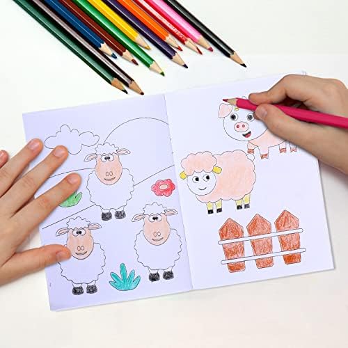 24 Pcs Mini Coloring Books Bulk for Kids Party Favor Set DIY Art Drawing Activity Book for Unicorn Farmhouse Animals He Lives Christian Easter Bible Theme Birthday Gift Filler Supplies (Mermaid)