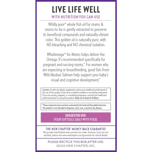 New Chapter NCR90195 Wholemega For Moms Fish Oil Supplement - Prenatal Dha With Omega-3 + Vitamin D3 thumb #7