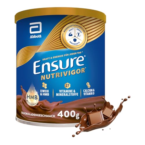 Ensure NutriVigor Schoko 400g Nahrungsergänzungsshake: Proteine, 27 Vitamine & Mineralstoffe, Vitamin C, Vitamin D, Zink und Magnesium – Für eine gesunde, ausgewogene Ernährung