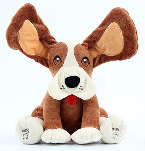 Animal House Plush Peek A Boo Singing Dog with Floppy Ears Plays Interactive Peek-A-Boo & Sings Do Your Ears Hang Low?
