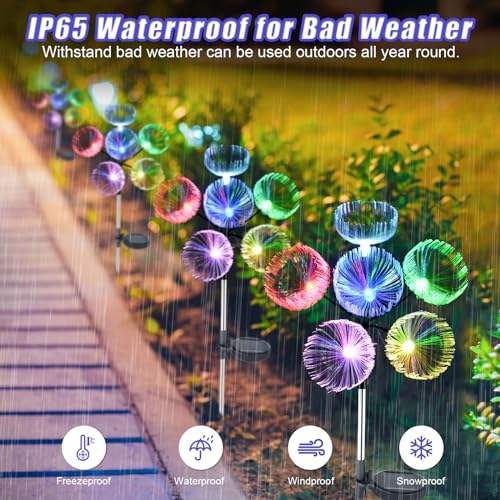Jellyfish Solar Lights, 2 Pack Outdoor Decoration, Women's Gifts with 2 Lighting Modes - Image 3