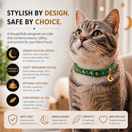 Image of Cat Collar Breakaway with Bell for Kittens & Cats | Safety Breakaway Buckle, Adjustable Fit, Bell Helps Track Your Cat